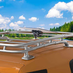 Load image into Gallery viewer, Starlink Standard Roof Rack Mount securely installed on vehicle rooftop cargo rack, providing stable and durable satellite dish mounting for outdoor and travel use