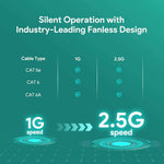 Load image into Gallery viewer, Ethernet Switch –8- Port 2.5G Multi-Gig, Ultra-Fast Silent Plug-and-Play