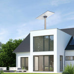 Load image into Gallery viewer, Starlink Standard Pipe Adapter on white contemporary villa – A white modern villa with a Starlink dish mounted via the Starlink Standard Pipe Adapter, ensuring wide home internet coverage.