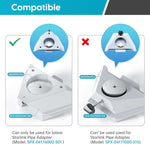 Load image into Gallery viewer, Starlink Mini Tripod Mount Adapter compatibility chart showing fit for 2025 Starlink Pipe Adapter model SPX-04176000-501 and not for 2024 version