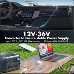 Load image into Gallery viewer, 120W Waterproof Car Power Adapter for Starlink Mini & Mini X | 12V–36V to 36V DC Converter with LED Voltmeter, USB-C & USB-A Fast Charging