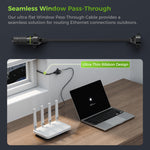 Load image into Gallery viewer, CAT6 Ultra-Flat Window Cable for Starlink | 10Gbps Ethernet Pass-Through Cable with 100W PoE++, No-Drill Weatherproof Window Routing Kit
