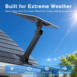 Load image into Gallery viewer, Starlink Adjustable Home Mount with a black metal double-pivot arm and pipe adapter supporting a dish, with a corrosion-resistant outdoor finish.