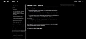 Starlink Offers One Month of Free Service to Users Affected by Canadian Wildfires