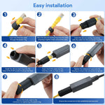 Load image into Gallery viewer, Step-by-step installation guide for Starlink Mini 150W GigE Passive PoE Injector, showing Ethernet cable connection, silicone sealing ring placement, waterproof housing assembly, and secure RJ45 interface setup.
