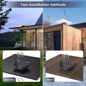 Starlink Standard Mobility Mount with two installation methods for versatile setup, compatible with steel plate and wooden board surfaces, providing secure and stable mounting for Starlink equipment