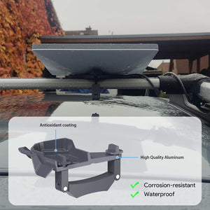 Starlink Mini Roof Rack Mount with antioxidant coating and high-quality aluminum construction, ensuring corrosion resistance and waterproof durability for outdoor use.