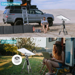 Load image into Gallery viewer, Starlink Mini Tripod Mount Adapter enabling stable satellite internet for camping, hiking, and RV traveling in remote areas.
