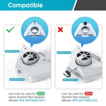 Load image into Gallery viewer, Starlink Mini Tripod Mount Adapter compatibility chart showing fit for 2025 Starlink Pipe Adapter model SPX-04176000-501 and not for 2024 version
