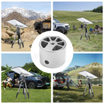Load image into Gallery viewer, Multiple outdoor adventure scenarios featuring Starlink Mini Tripod Mount Adapter on a tripod, ideal for camping, hiking, and RV trips to ensure stable satellite connectivity.
