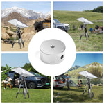 Load image into Gallery viewer, Multiple outdoor adventure scenarios featuring Starlink Mini Tripod Mount Adapter on a tripod, ideal for camping, hiking, and RV trips to ensure stable satellite connectivity.
