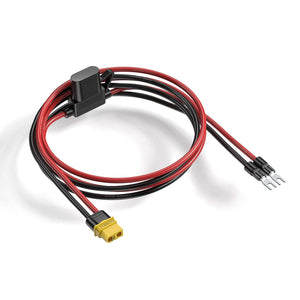Close-up of the detachable power cable with yellow-tipped connector for the Starlink Mini 150W GigE Passive PoE Injector.