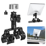 Load image into Gallery viewer, Adjustable Dual-Clamp Mount for Starlink Mini &amp; Mini X | Aluminum Rail Mount with 270° Rotation for RV Ladder, Roof Rack &amp; Tripod