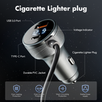 Load image into Gallery viewer, 120W Waterproof Car Power Adapter for Starlink Mini &amp; Mini X | 12V–36V to 36V DC Converter with LED Voltmeter, USB-C &amp; USB-A Fast Charging
