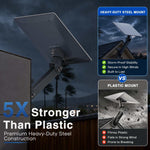 Load image into Gallery viewer, Starlink Adjustable Home Mount in dark gray metal with a sturdy double-pivot arm supporting a rectangular dish and roof bracket
